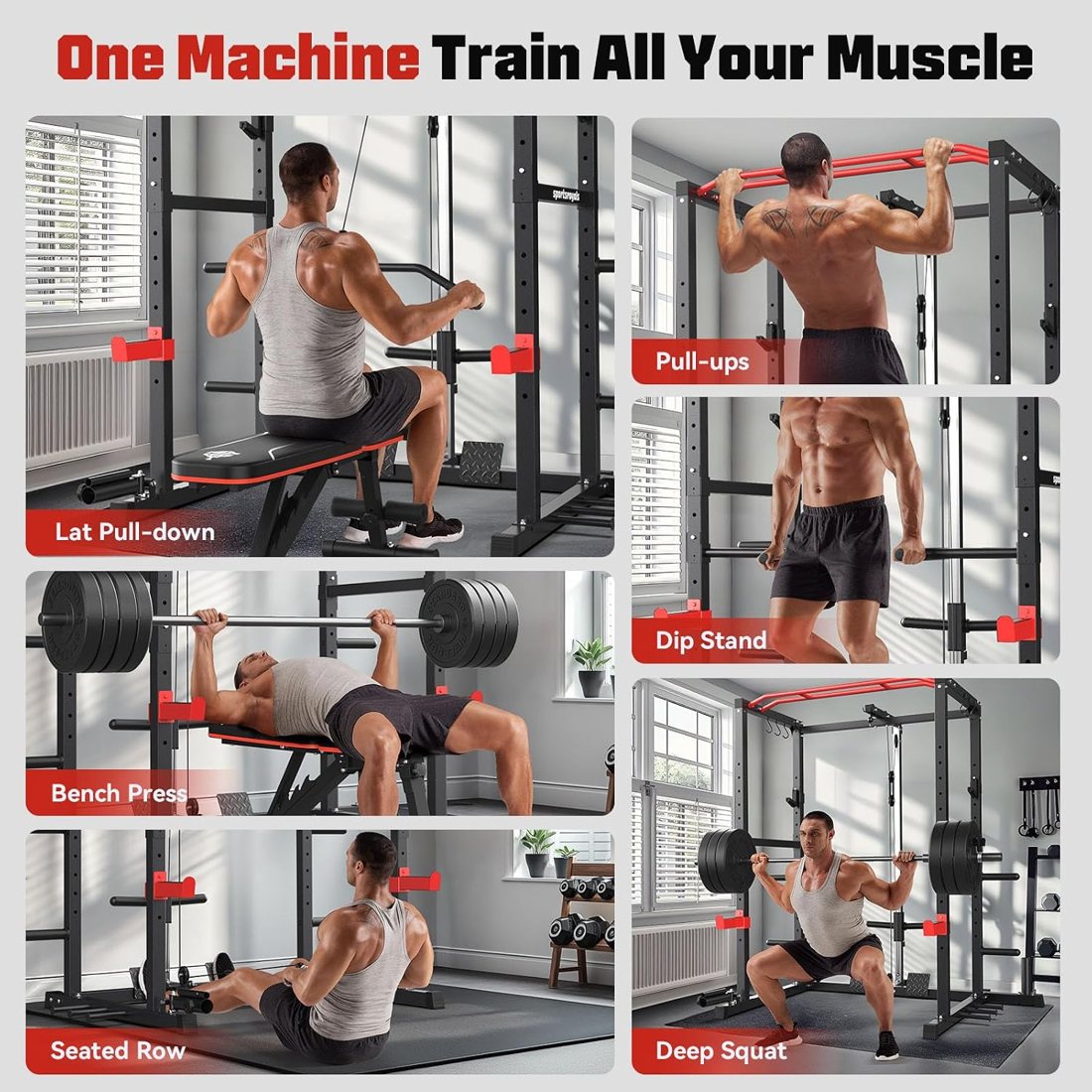 1200 lb Power Rack with 1:1 Pulley, Rack Only or 230 lb Set detail 2