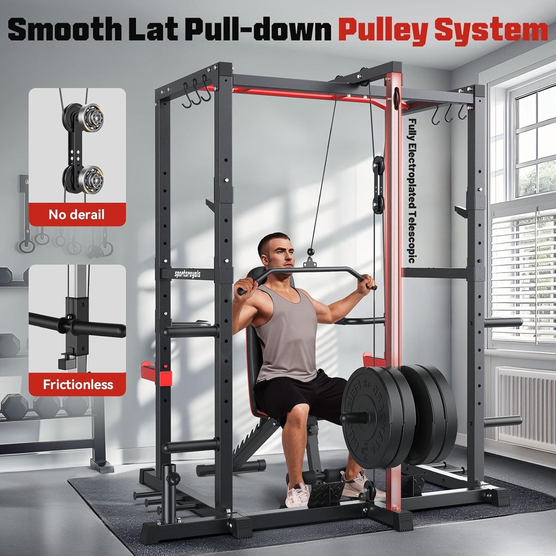 1200 lb Power Rack with 1:1 Pulley, Rack Only or 230 lb Set view 5