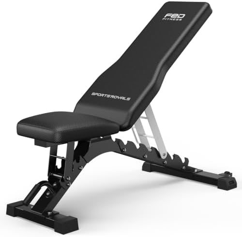 Sportsroyals 1300 lb commercial adjustable weight bench with 34 inch backrest
