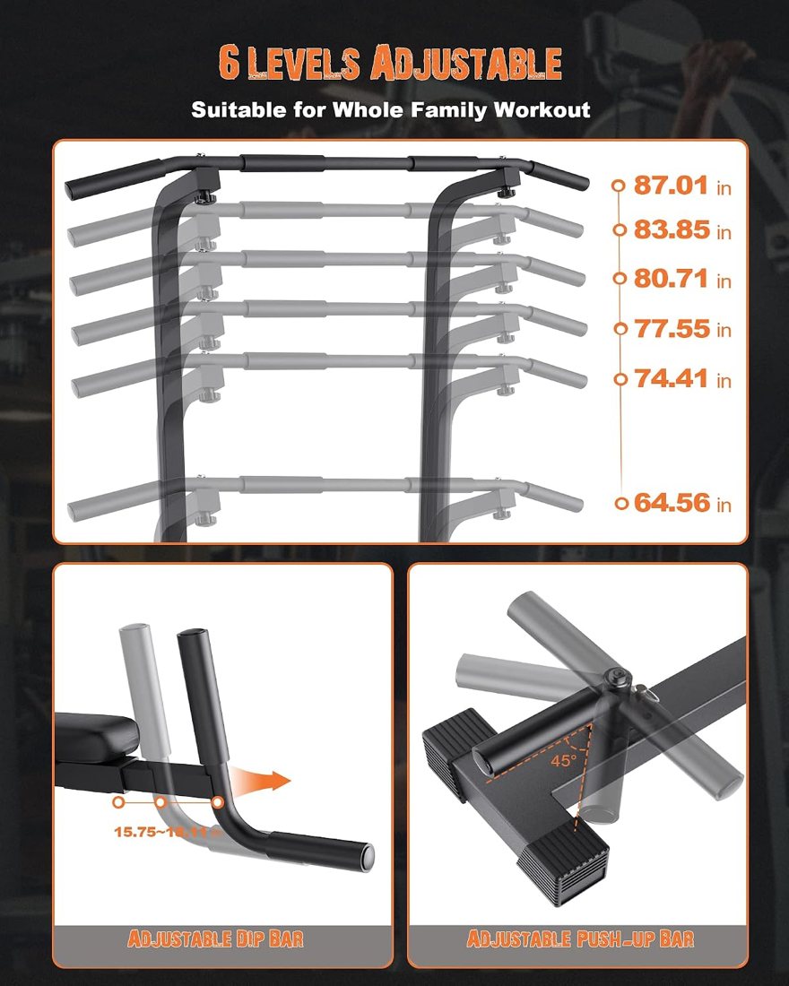 5-in-1 Assisted Pull Up Bar Station, 450 lbs view 6