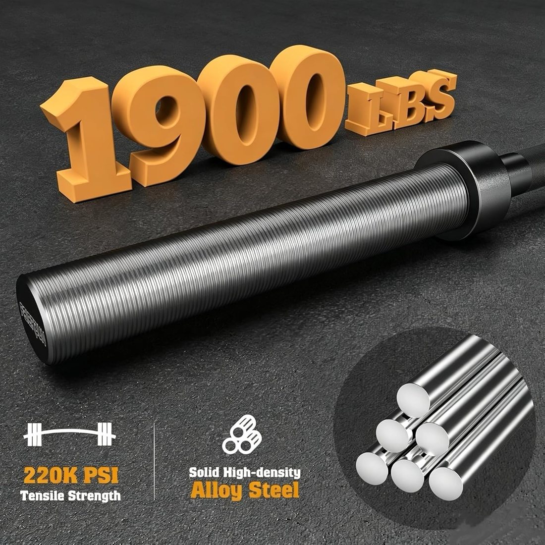7 ft Olympic Barbell Weight Set with Color Bumper Plates detail 2
