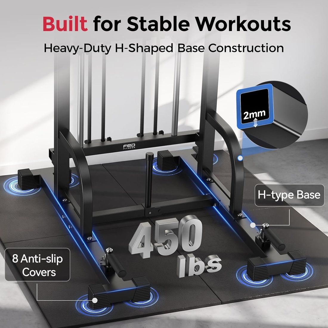 Assisted Pull Up Power Tower with Resistance Bands view 4