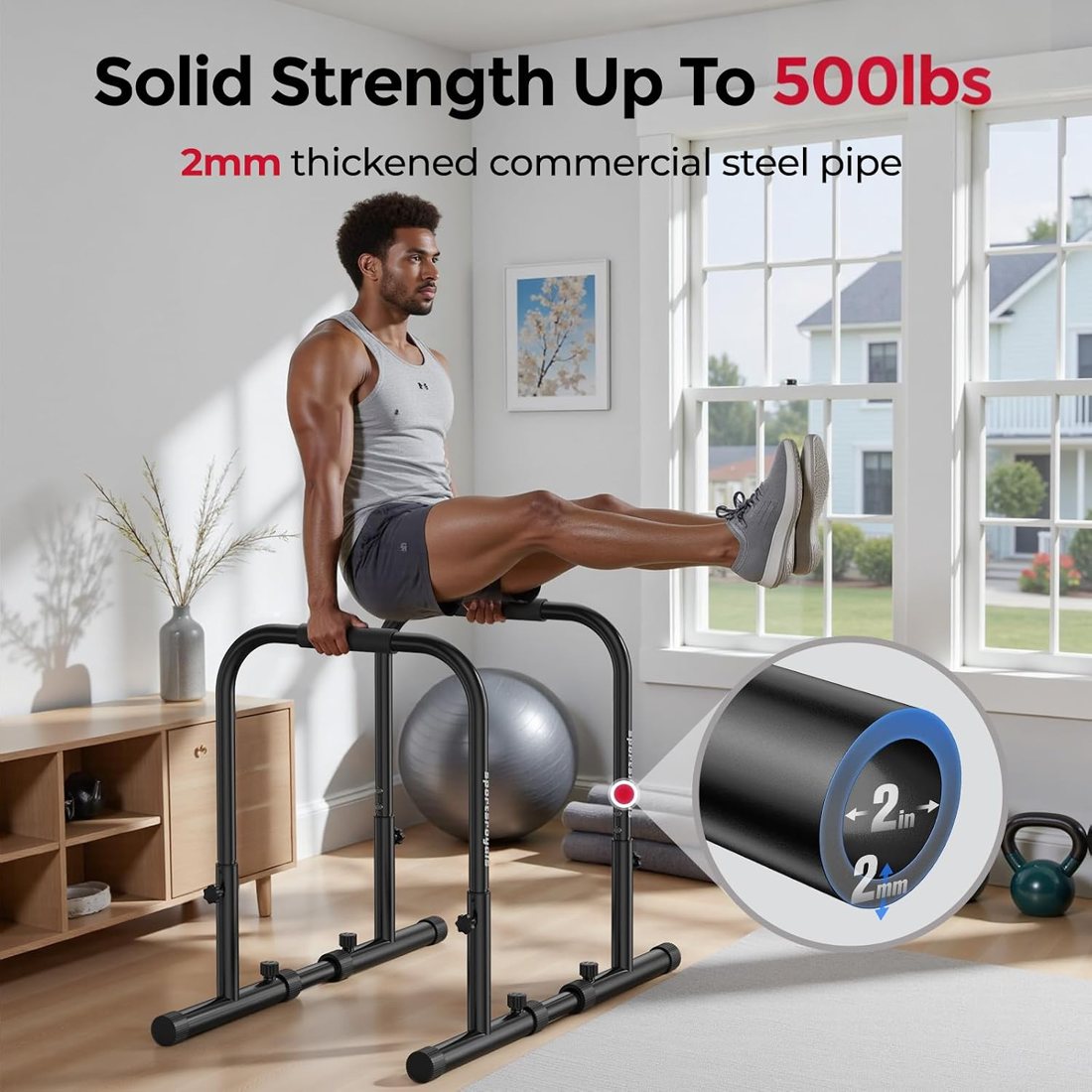 DP1 Dip Station with Dual-Side Base, 500 lbs detail 2