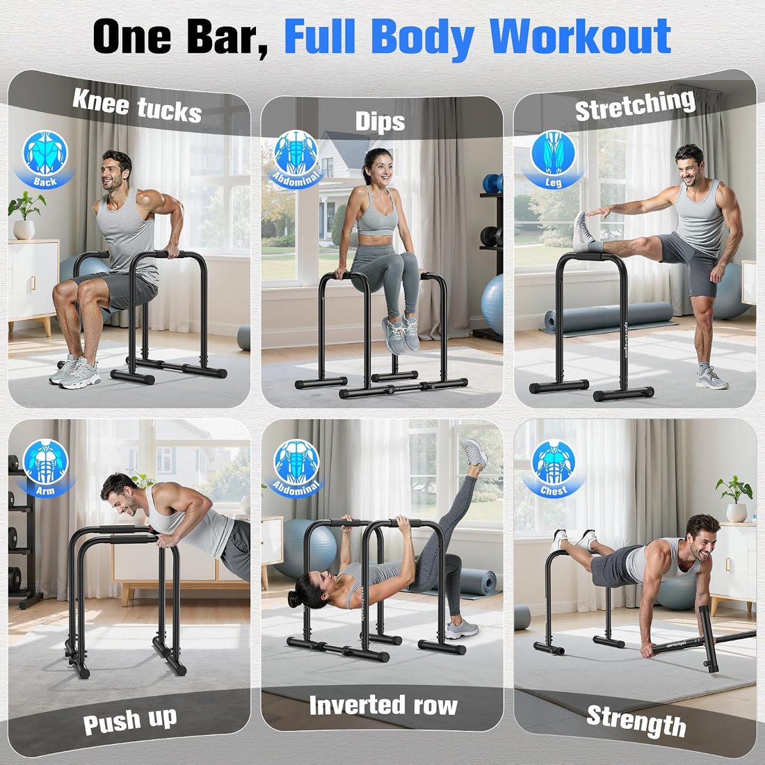 DP3 Adjustable Dip Bar Station, 400 lbs view 5