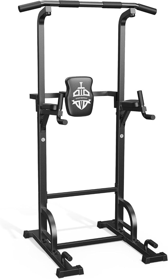 H-Frame Power Tower Pull Up Dip Station, 450 lbs in use