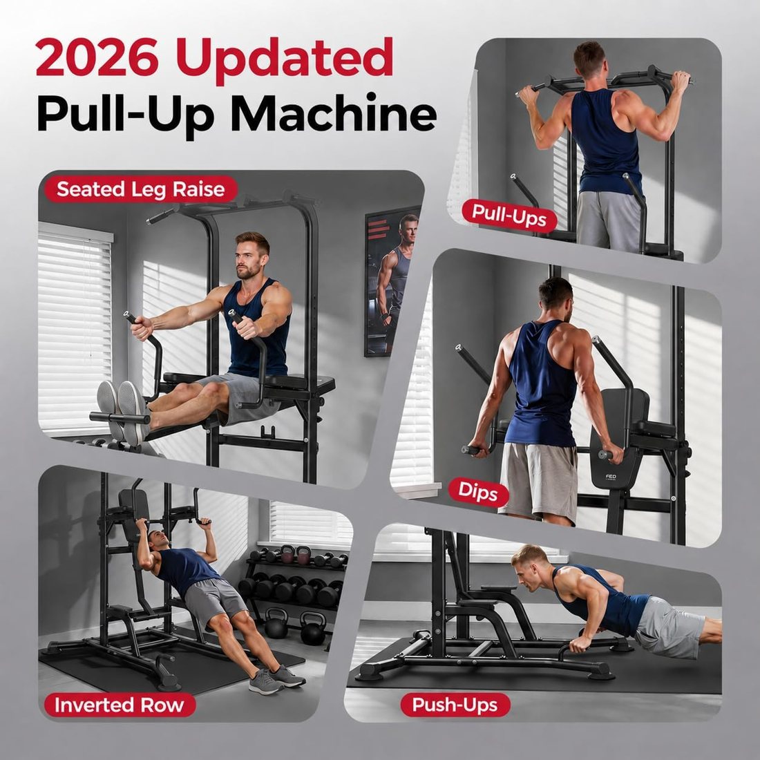 Heavy Duty Power Tower, 800 lbs, with Seated Leg Raise detail 1