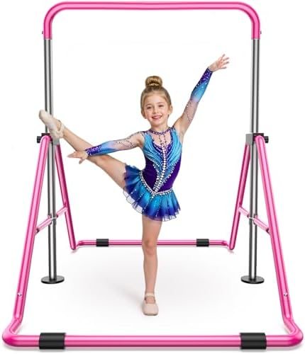Sportsroyals adjustable folding gymnastics kip bar for kids in pink