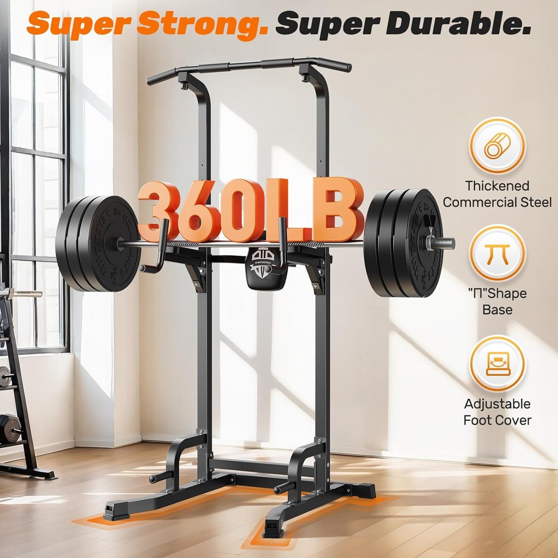 Multi-Function Power Tower with Adjustable Foot Covers detail 1