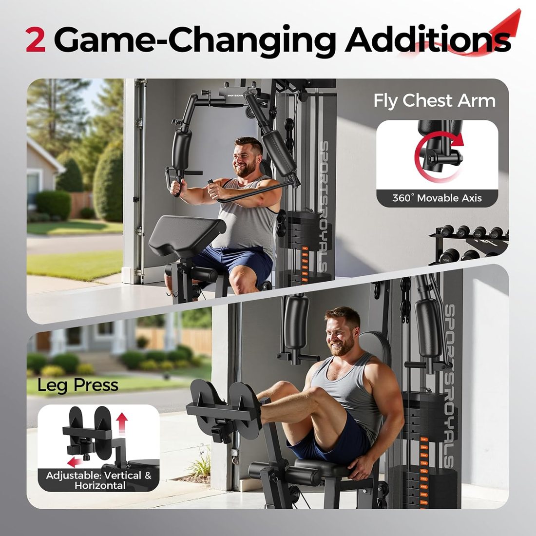Multifunction Home Gym Station, 150 lb Weight Stack view 5
