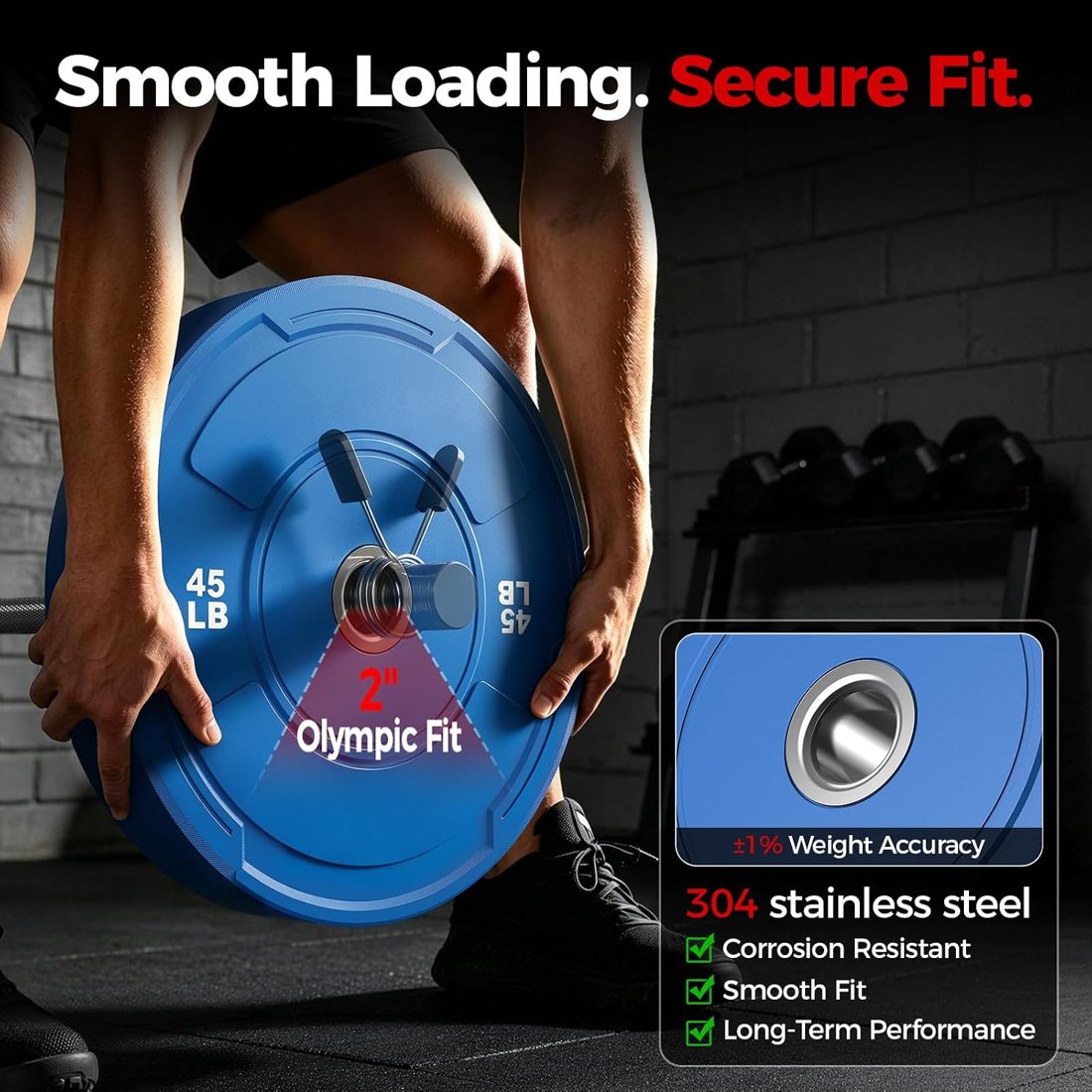 2-Inch Olympic Bumper Plate Sets, 100 to 370 lb view 5