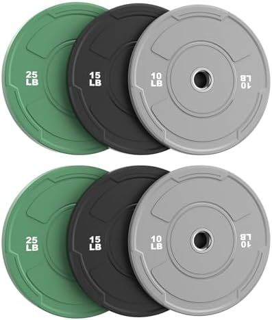 Sportsroyals 2-inch Olympic color bumper plate set in IWF color coding