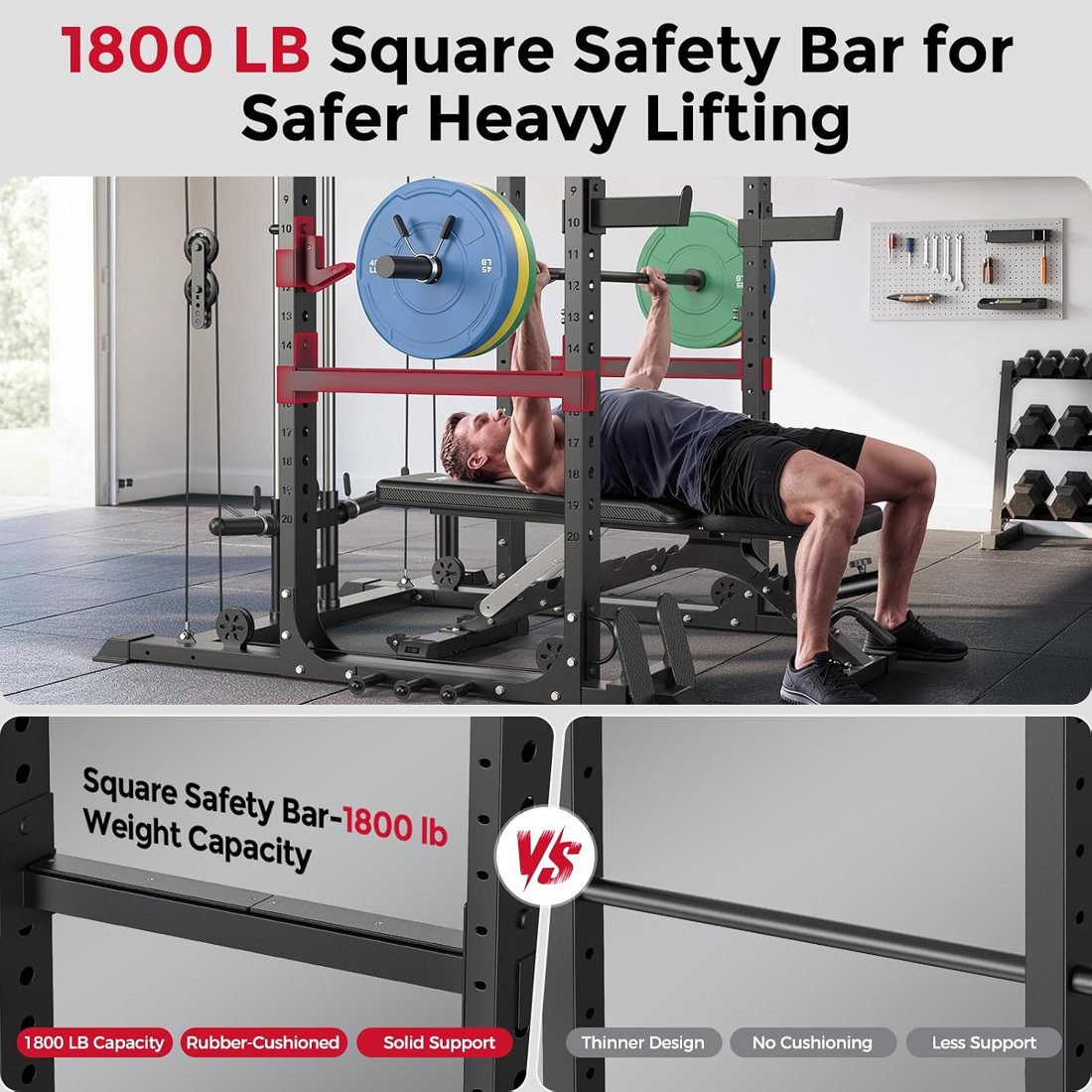 Pro Power Cage with 2:1 Cable Crossover — Home Gym Set view 6