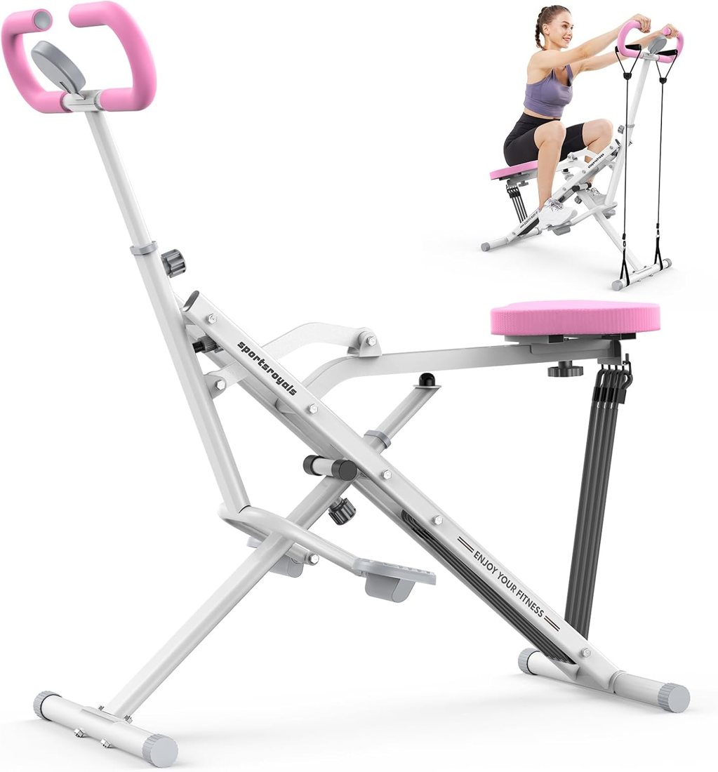 2-in-1 Squat Machine and Rower in use