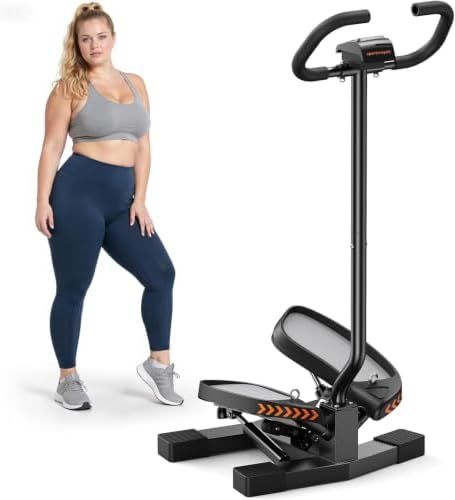 Sportsroyals twist stair stepper with U-shaped handlebar and LED monitor