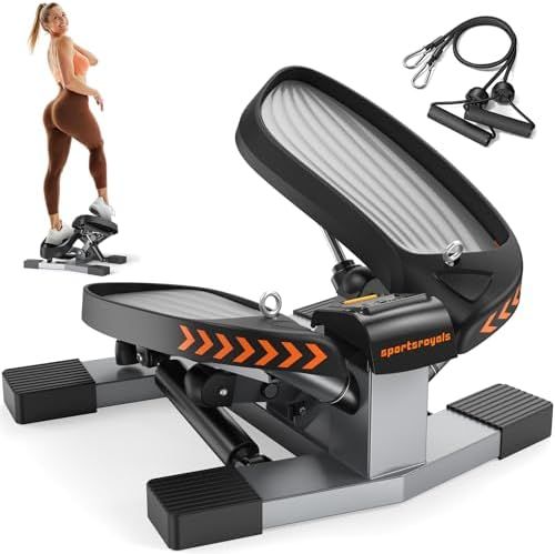 Sportsroyals twist stepper with resistance bands and hydraulic cylinders